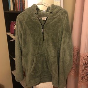 Olive Green Pink Hoodie